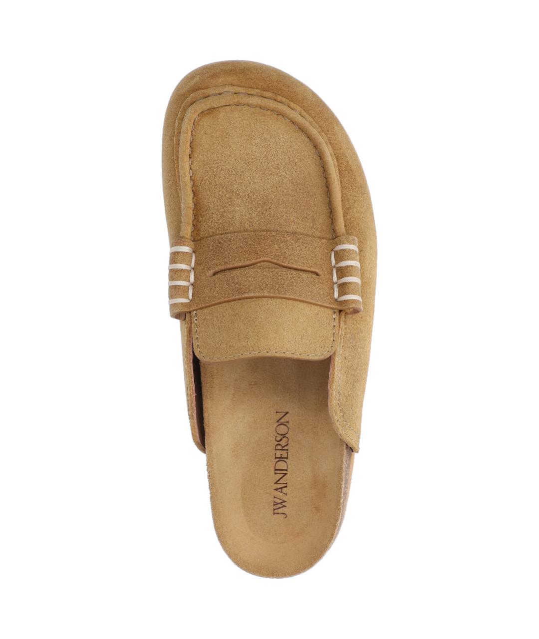 J.W.ANDERSON Бежевые замшевые сабо, фото 5