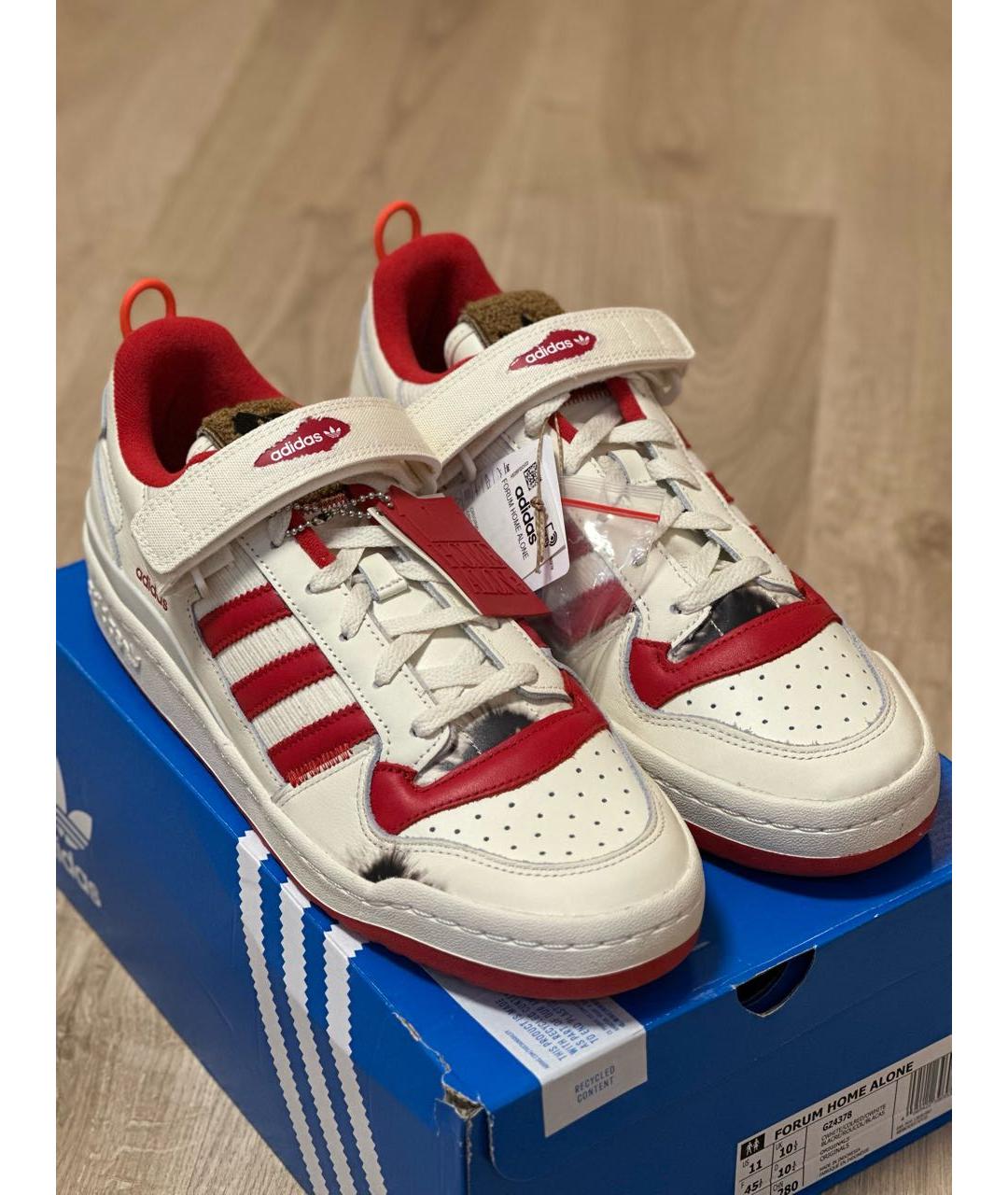 ADIDAS Бежевые кожаные низкие кроссовки / кеды, фото 3