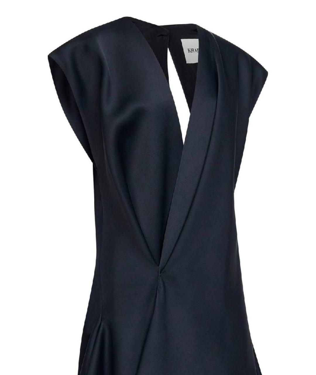 KHAITE Черное шелковое коктейльное платье, фото 3