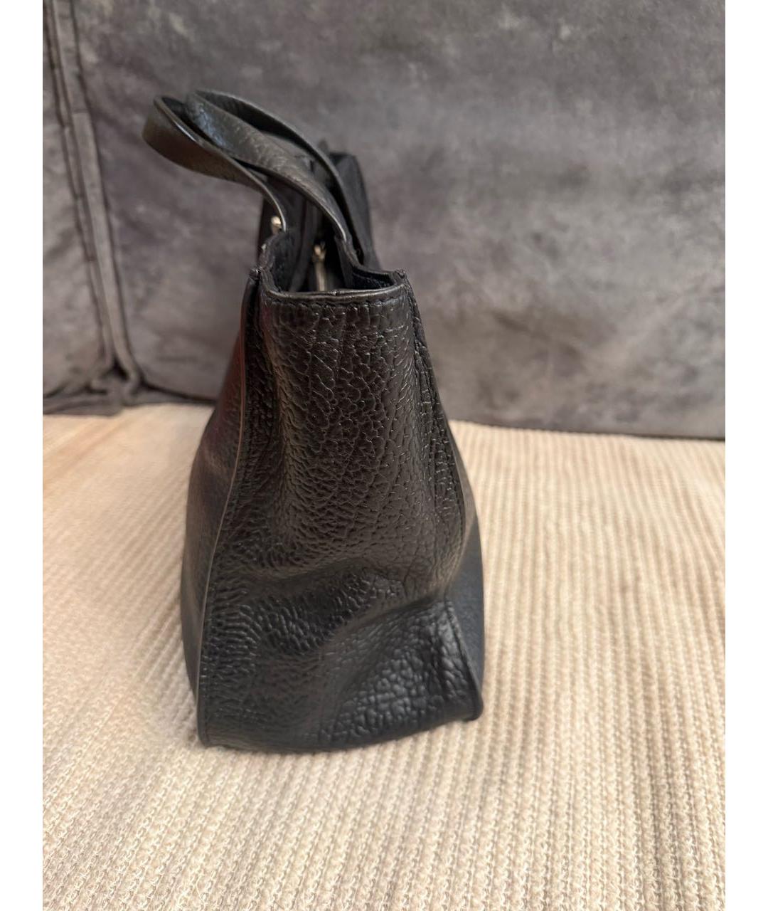 FERRAGAMO Черная кожаная сумка тоут, фото 2