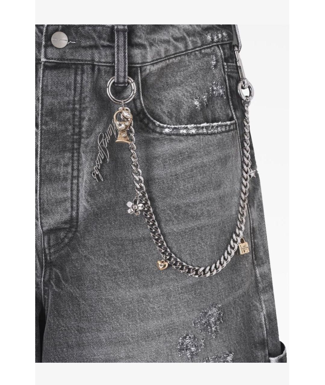 032C Серые хлопковые прямые джинсы, фото 3