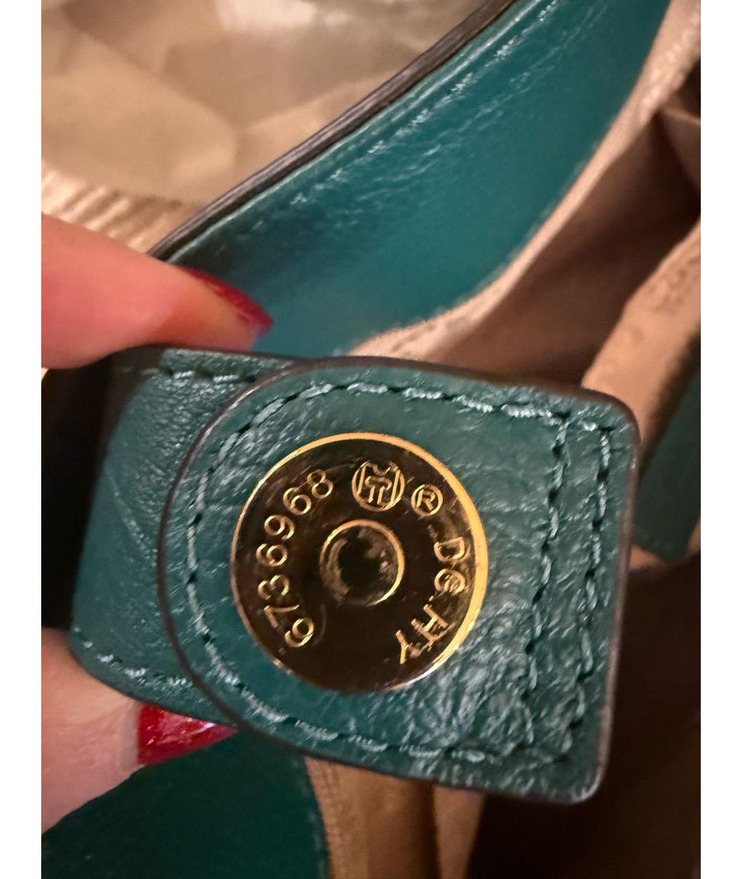 MICHAEL KORS Зеленая кожаная сумка с короткими ручками, фото 5