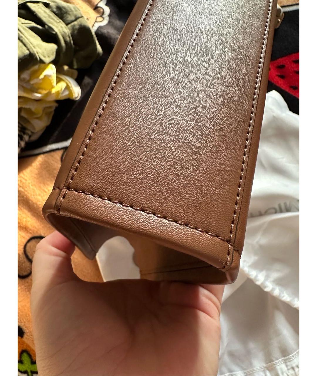 MICHAEL MICHAEL KORS Коричневая кожаная сумка тоут, фото 6