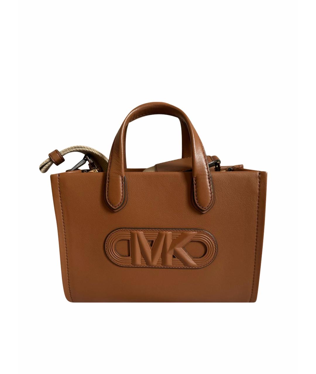 MICHAEL MICHAEL KORS Коричневая кожаная сумка тоут, фото 1