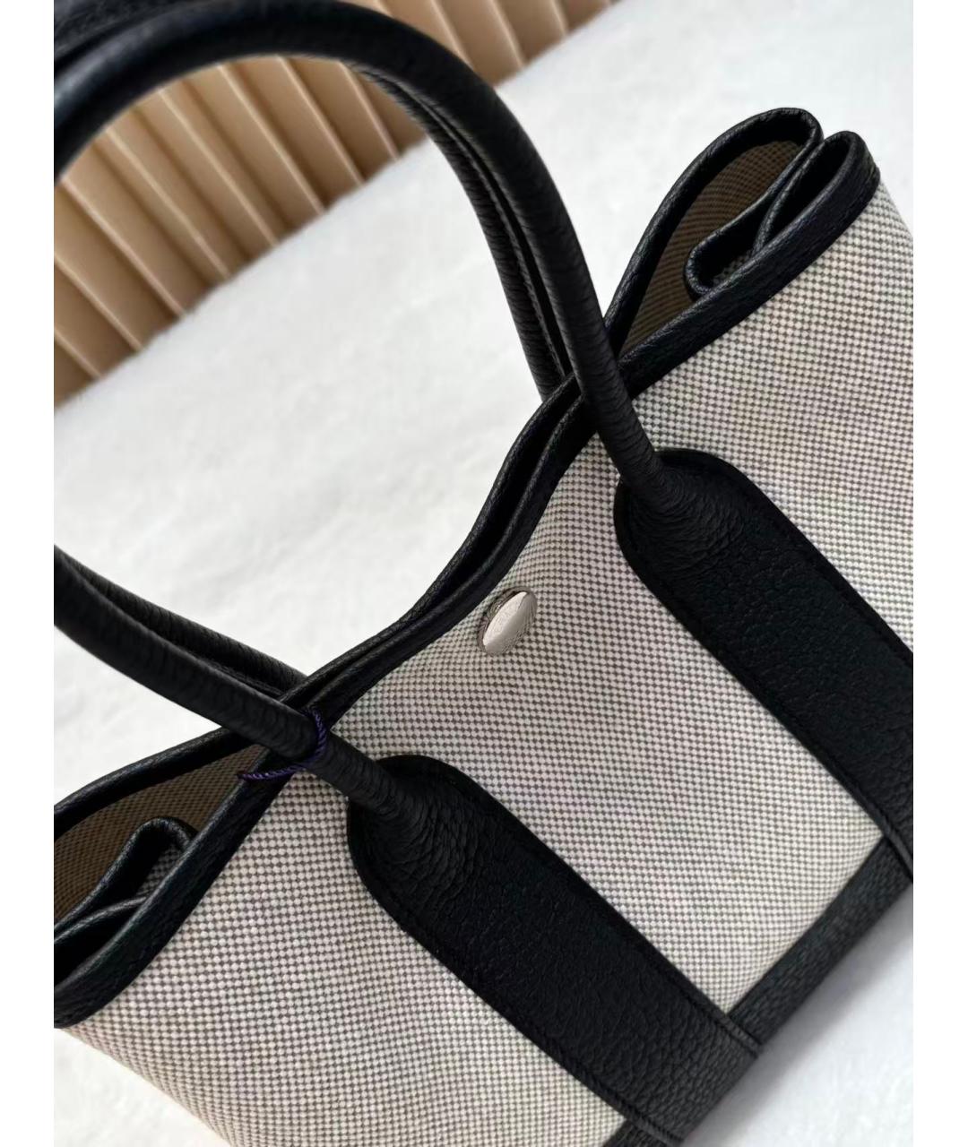 HERMES Черная кожаная сумка с короткими ручками, фото 4