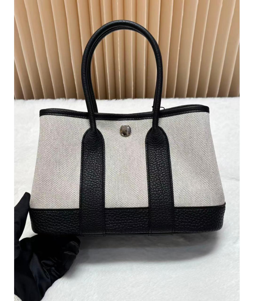 HERMES Черная кожаная сумка с короткими ручками, фото 2