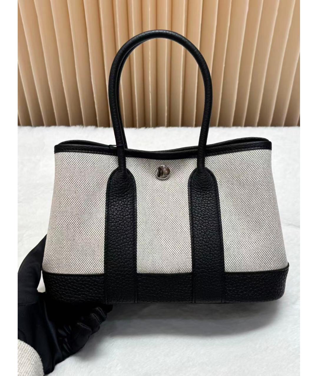 HERMES Черная кожаная сумка с короткими ручками, фото 3