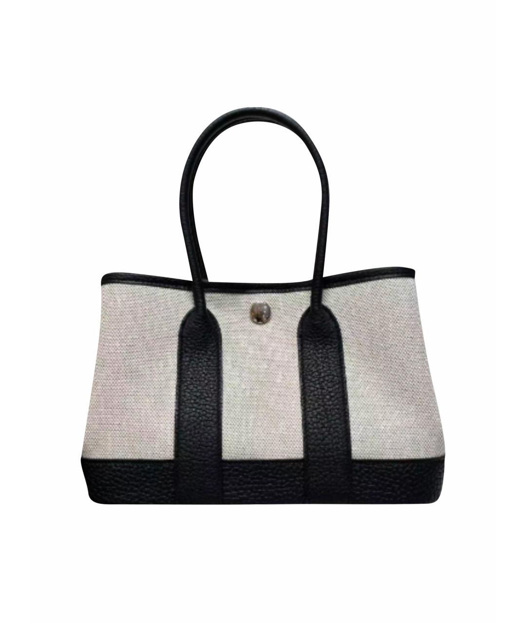 HERMES Черная кожаная сумка с короткими ручками, фото 1