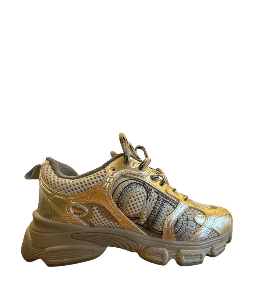 CHRISTIAN DIOR Серебряные текстильные кроссовки, фото 1