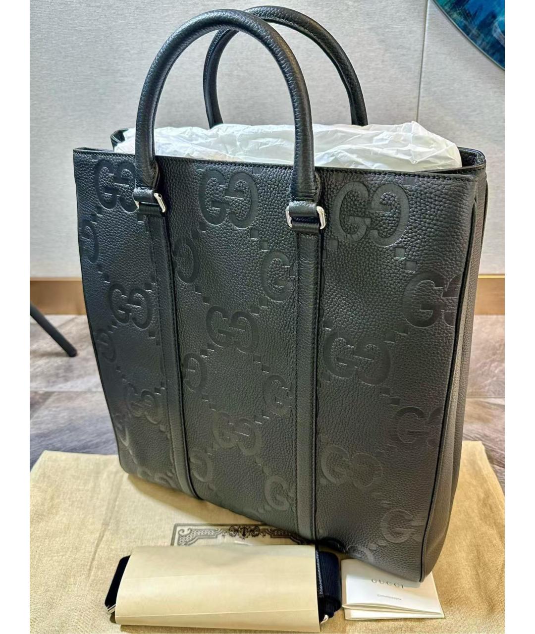 GUCCI Черная кожаная сумка с короткими ручками, фото 3