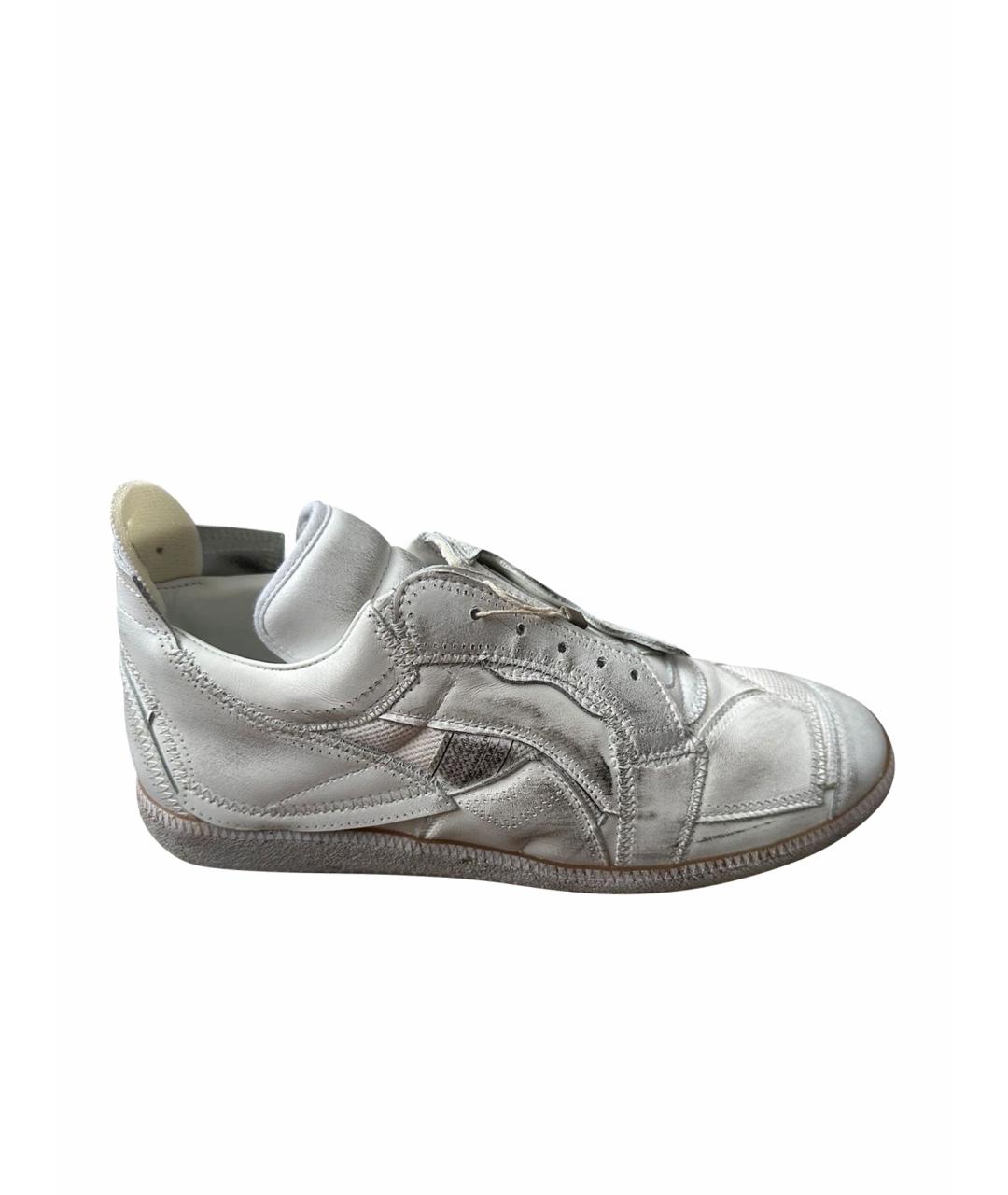 MAISON MARGIELA Белые кожаные низкие кроссовки / кеды, фото 1