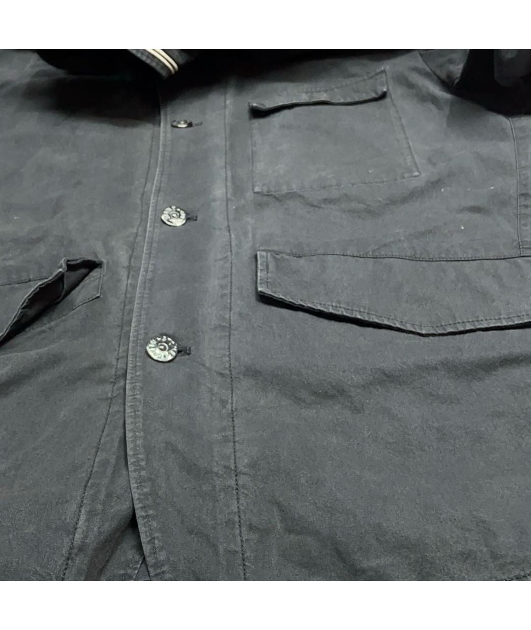 STONE ISLAND Черная хлопковая куртка, фото 6