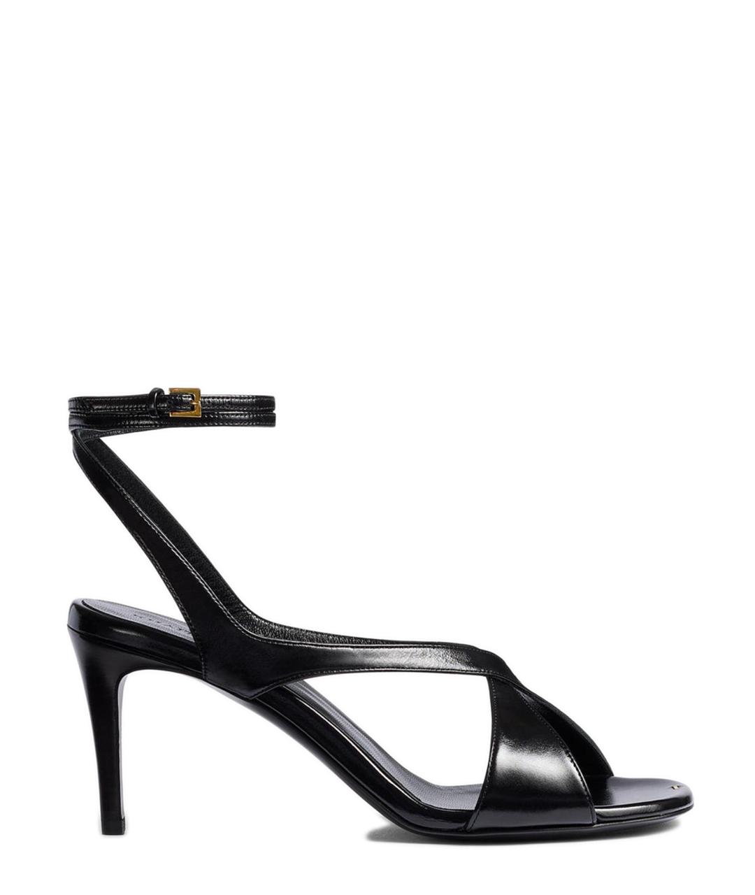 KHAITE Черные кожаные босоножки, фото 1