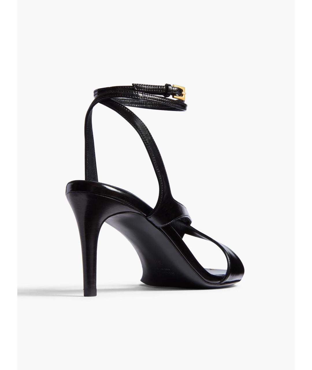 KHAITE Черные кожаные босоножки, фото 4