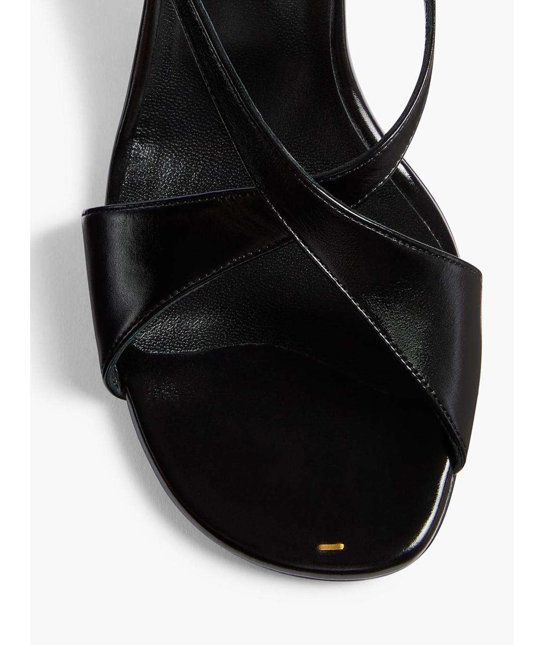 KHAITE Черные кожаные босоножки, фото 5