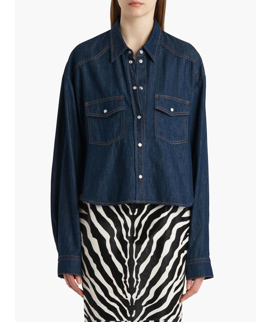 KHAITE Синяя хлопковая рубашка, фото 4