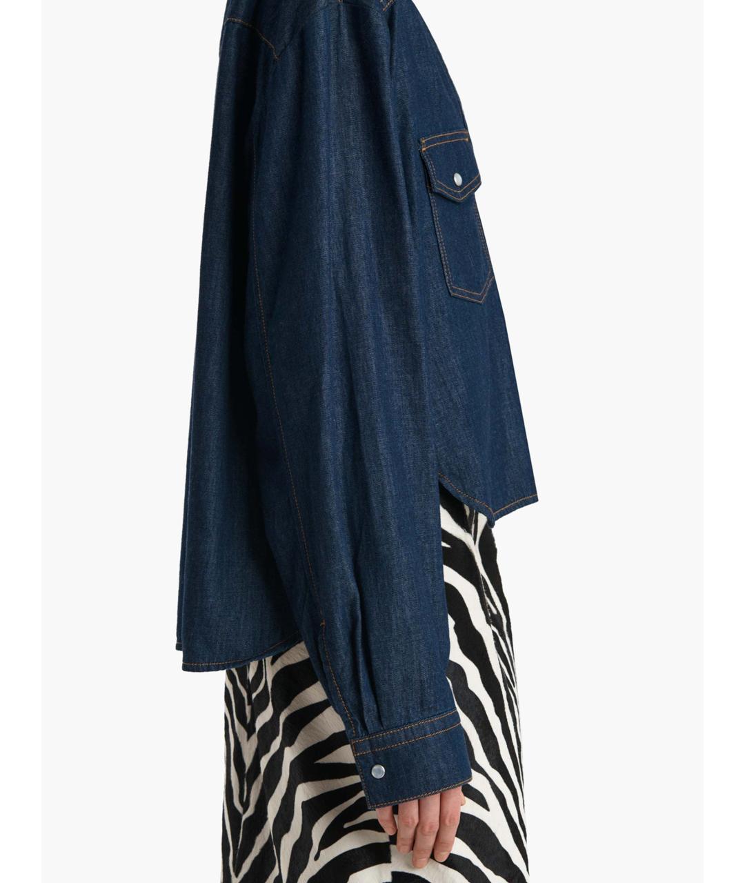 KHAITE Синяя хлопковая рубашка, фото 7