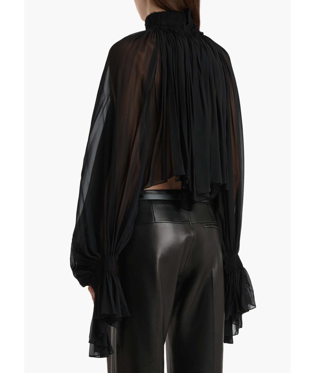 KHAITE Черная шелковая блузы, фото 5