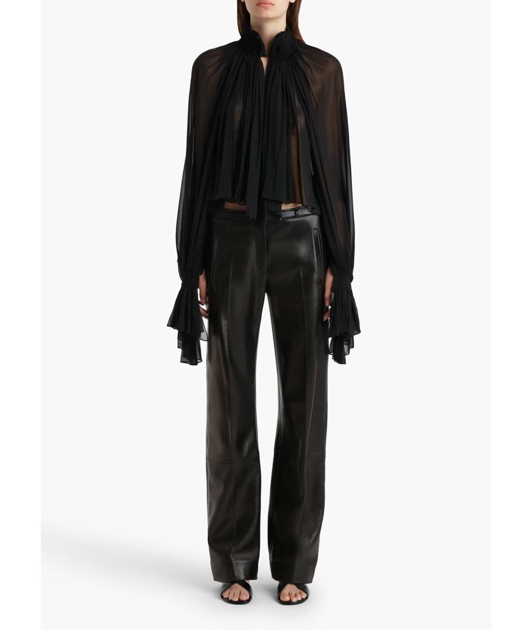 KHAITE Черная шелковая блузы, фото 8