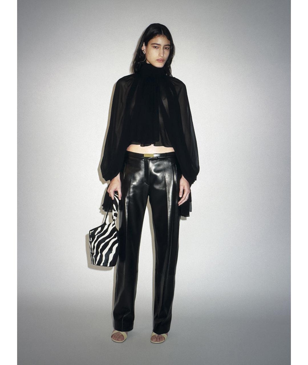 KHAITE Черная шелковая блузы, фото 2