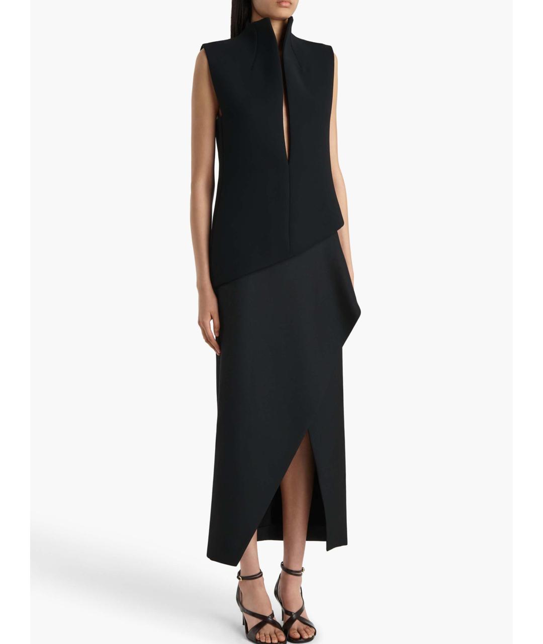 KHAITE Черная шерстяная юбка миди, фото 2