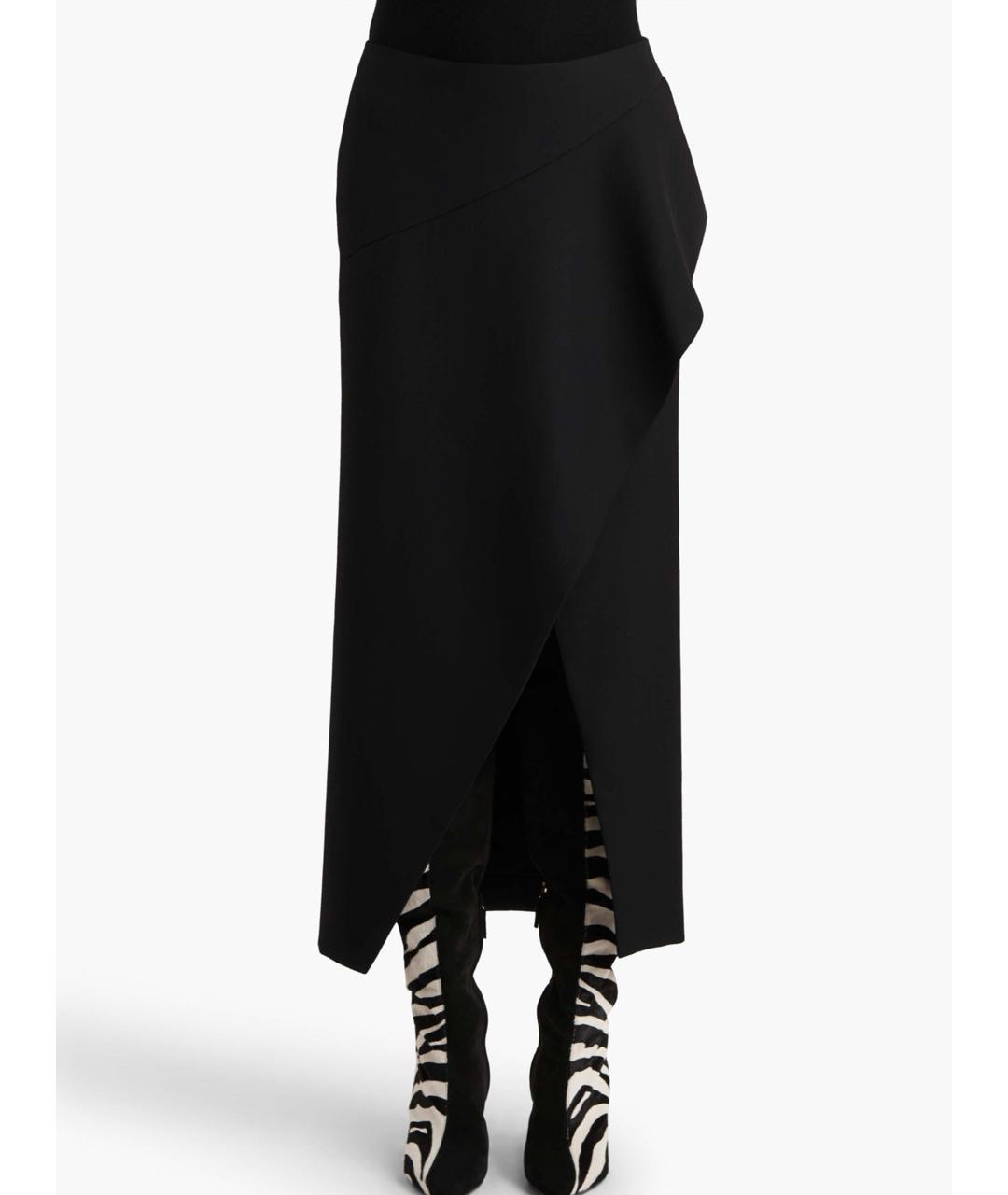 KHAITE Черная шерстяная юбка миди, фото 3