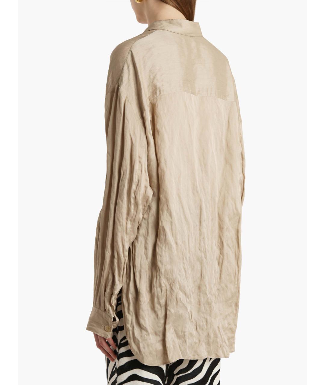 KHAITE Бежевая вискозная рубашка, фото 5