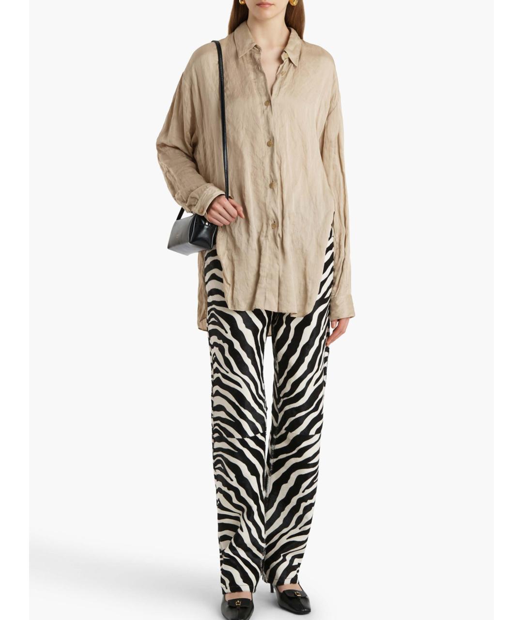 KHAITE Бежевая вискозная рубашка, фото 3