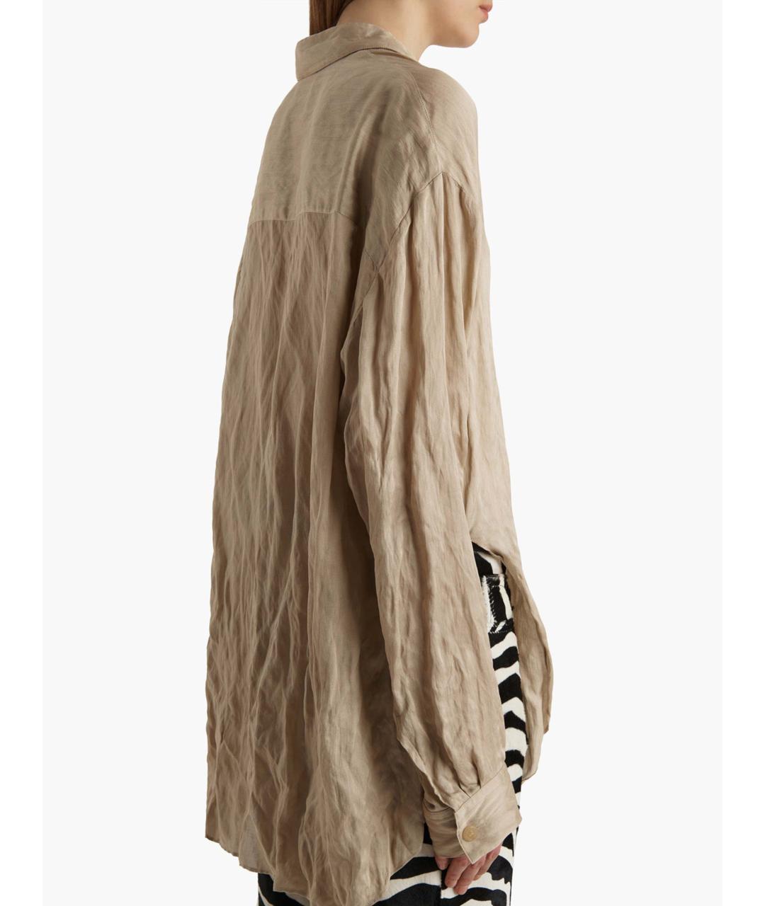 KHAITE Бежевая вискозная рубашка, фото 7