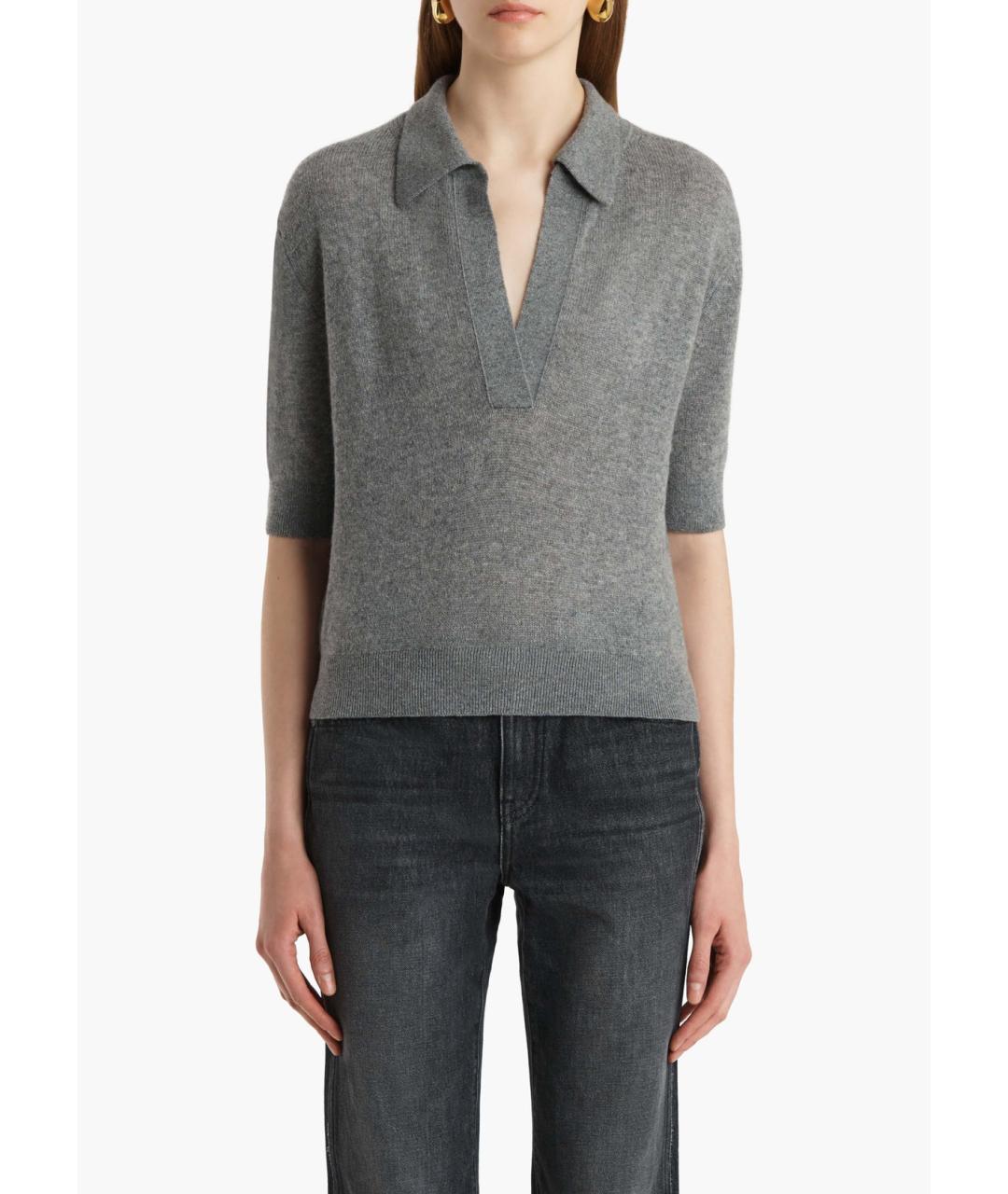 KHAITE Серый кашемировый джемпер / свитер, фото 3