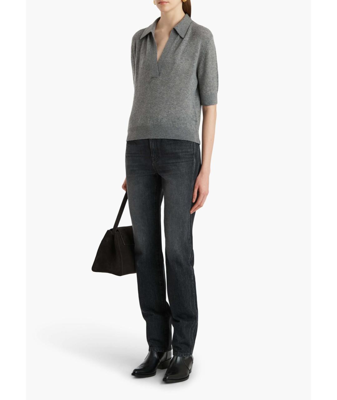 KHAITE Серый кашемировый джемпер / свитер, фото 2