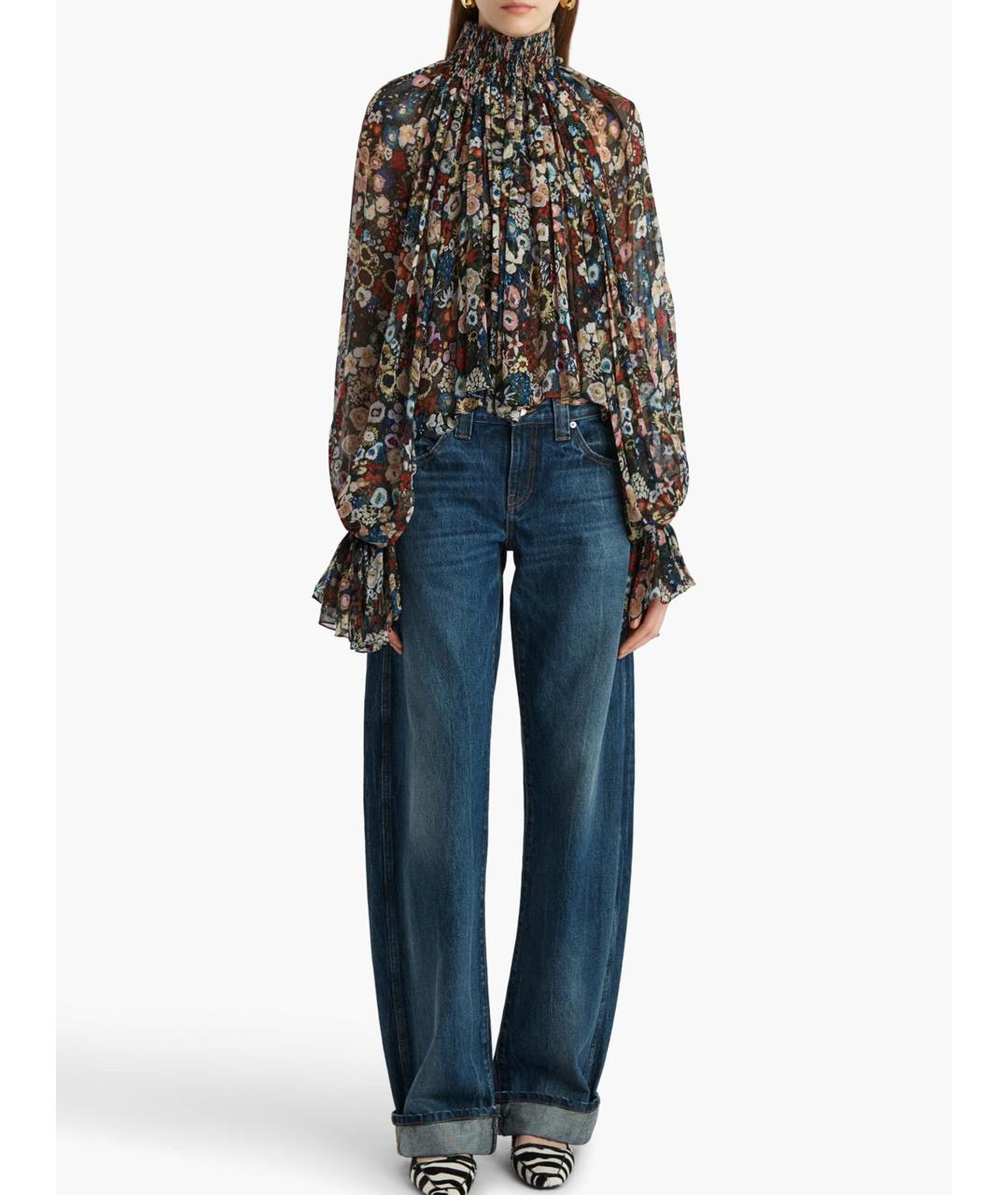 KHAITE Синие хлопковые прямые джинсы, фото 7