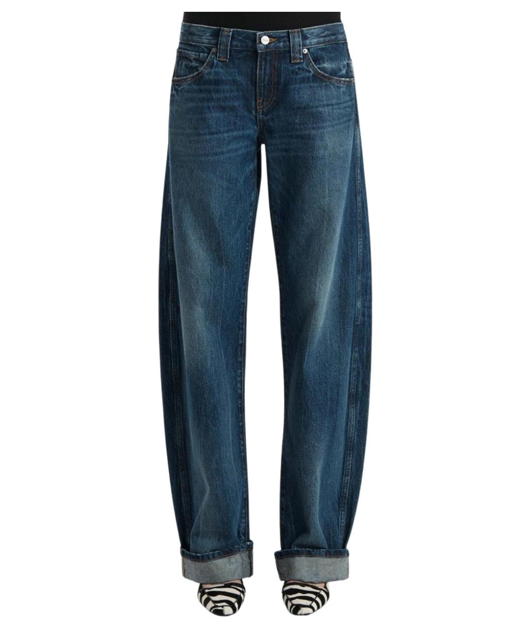 KHAITE Синие хлопковые прямые джинсы, фото 3