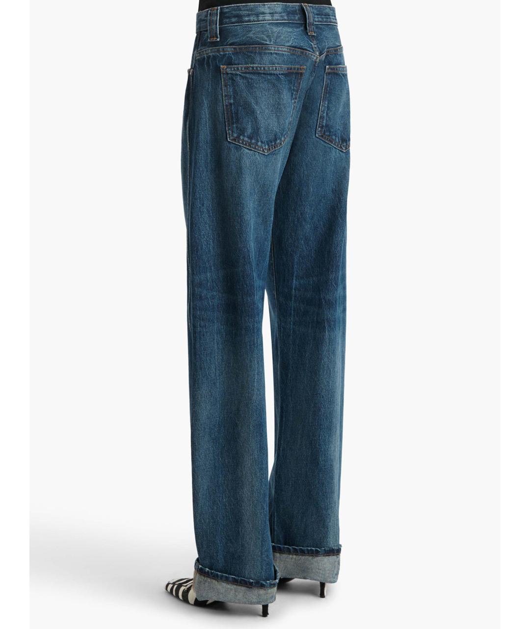 KHAITE Синие хлопковые прямые джинсы, фото 4
