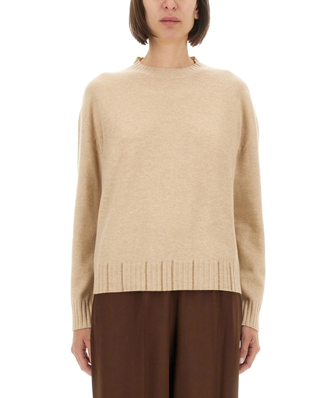 FABIANA FILIPPI Бежевый шерстяной джемпер / свитер, фото 5