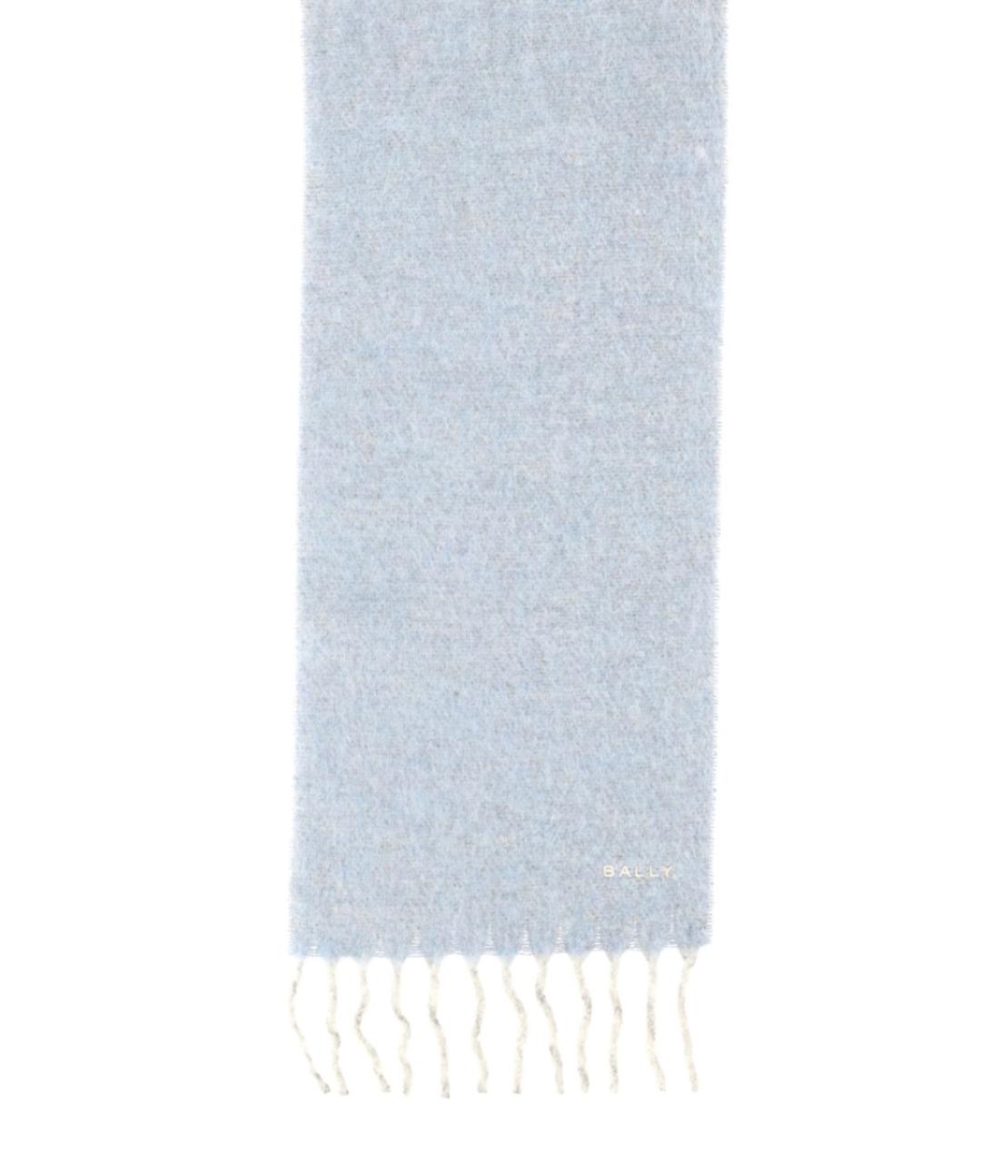 BALLY Голубой шерстяной шарф, фото 2