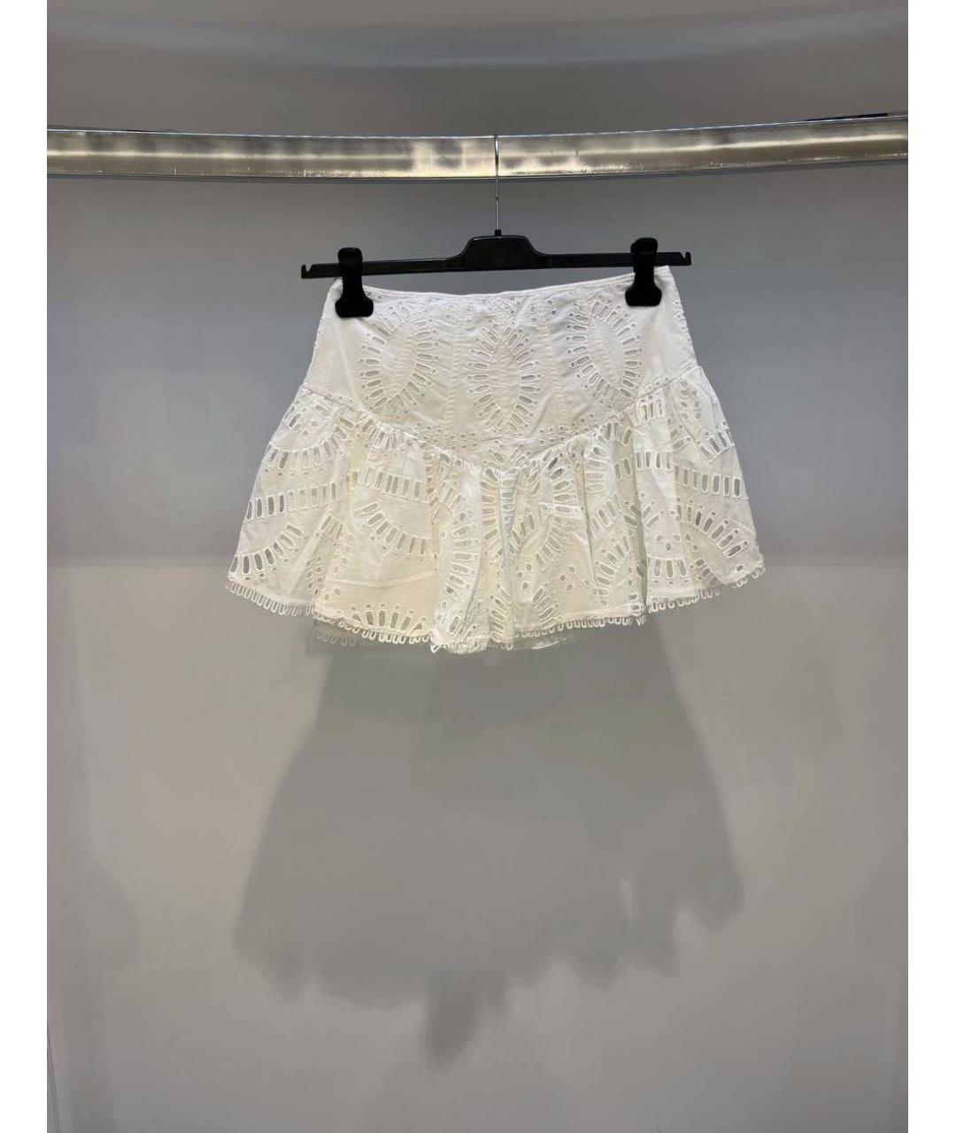 CHARO RUIZ Белая хлопковая юбка мини, фото 3