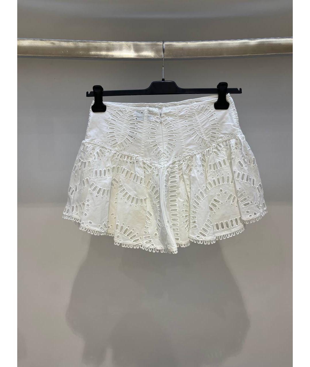 CHARO RUIZ Белая хлопковая юбка мини, фото 2