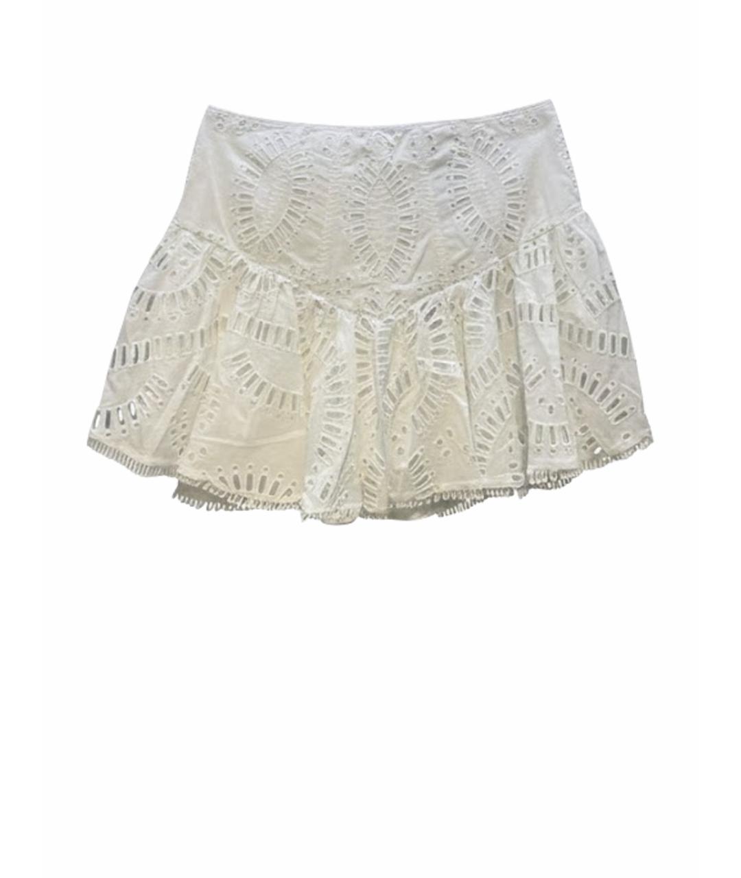 CHARO RUIZ Белая хлопковая юбка мини, фото 1