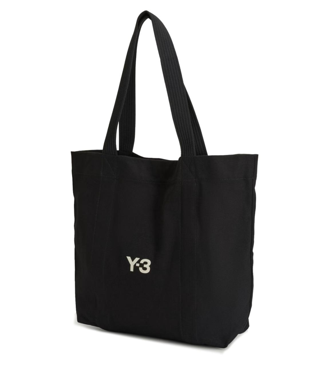 Y-3 Черная хлопковая сумка тоут, фото 3