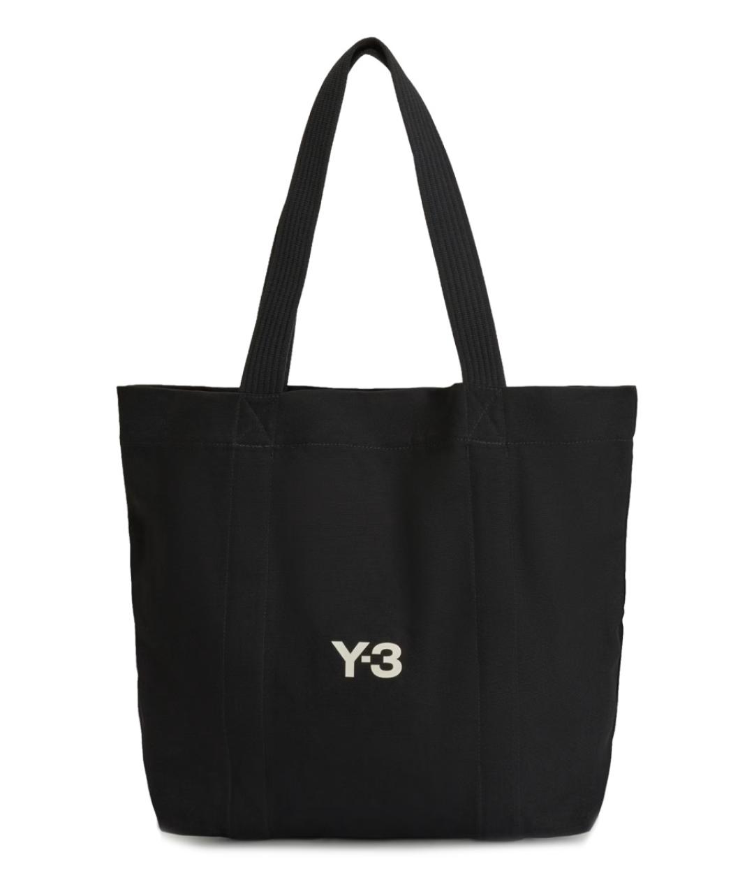 Y-3 Черная хлопковая сумка тоут, фото 1