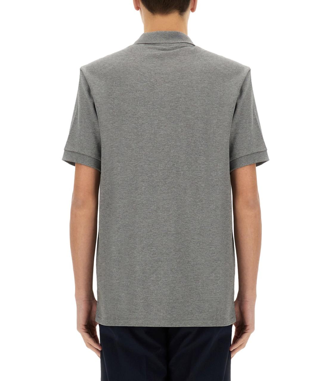 PS BY PAUL SMITH Серое хлопковое поло с коротким рукавом, фото 4