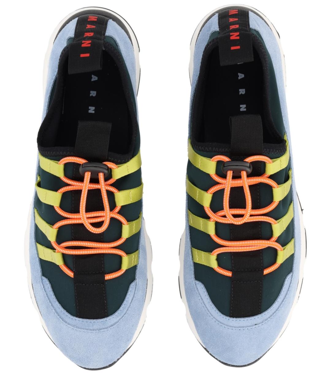 MARNI Мульти текстильные низкие кроссовки / кеды, фото 5