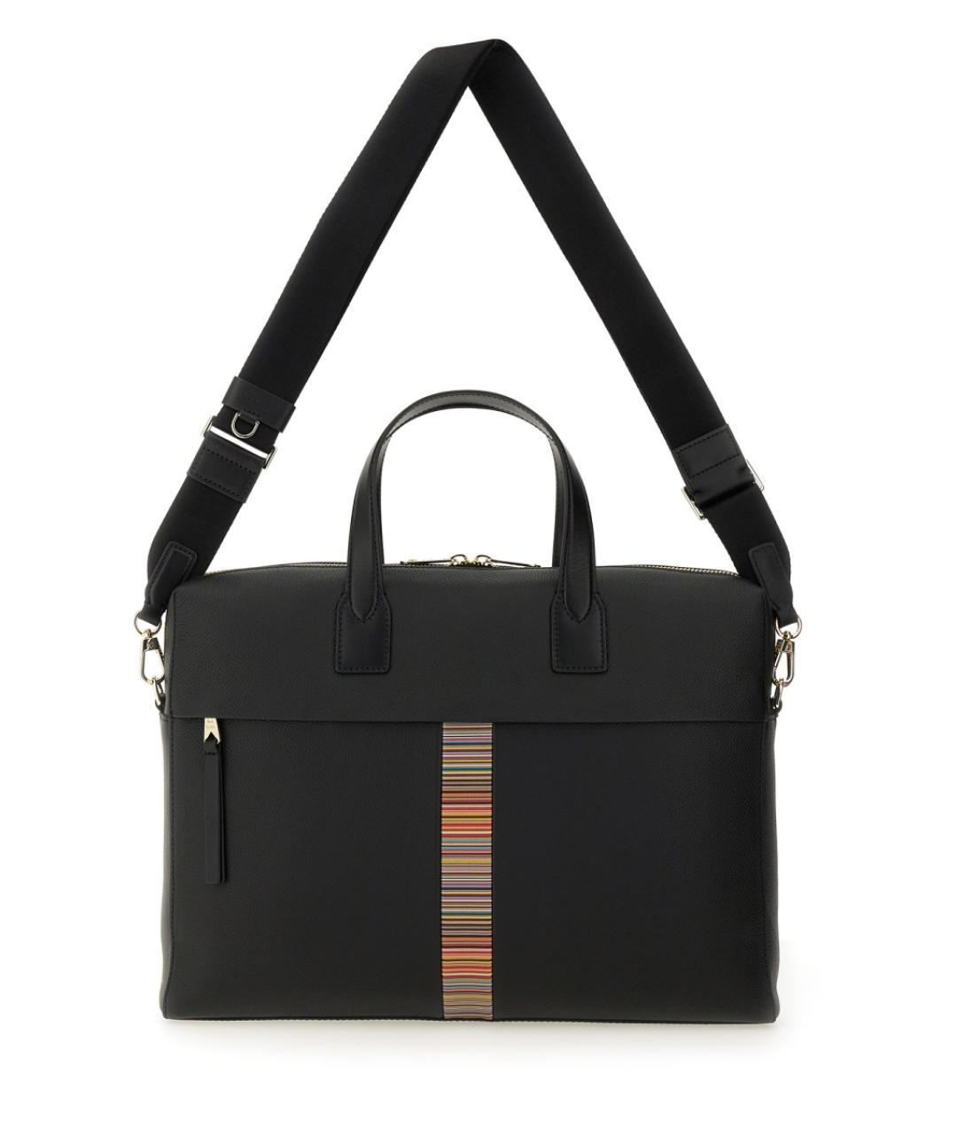 PAUL SMITH Черная кожаная сумка на плечо, фото 2