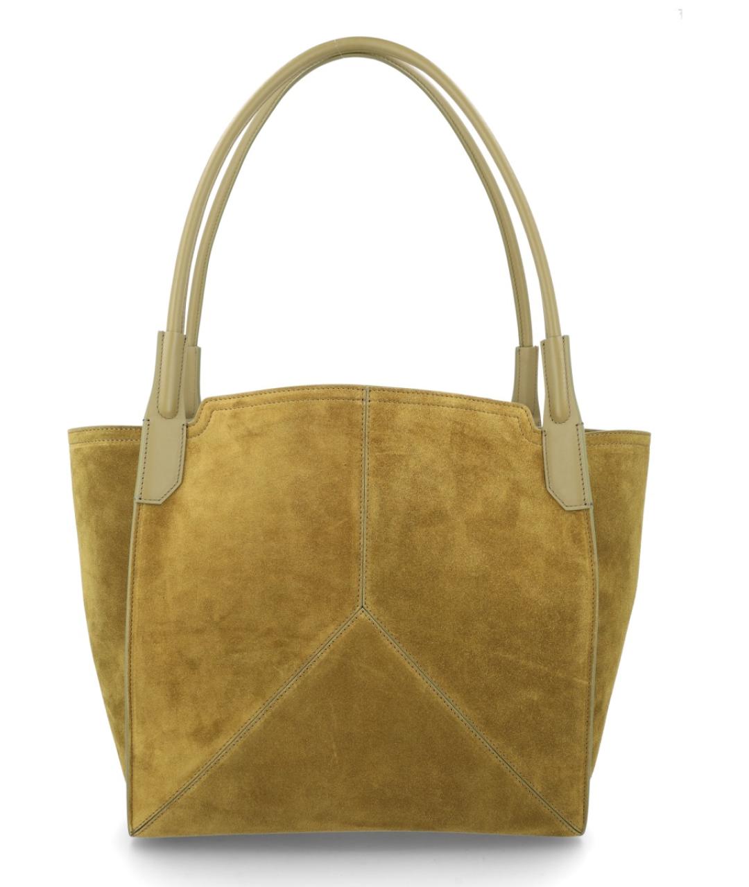 VICTORIA BECKHAM Зеленая замшевая сумка тоут, фото 3