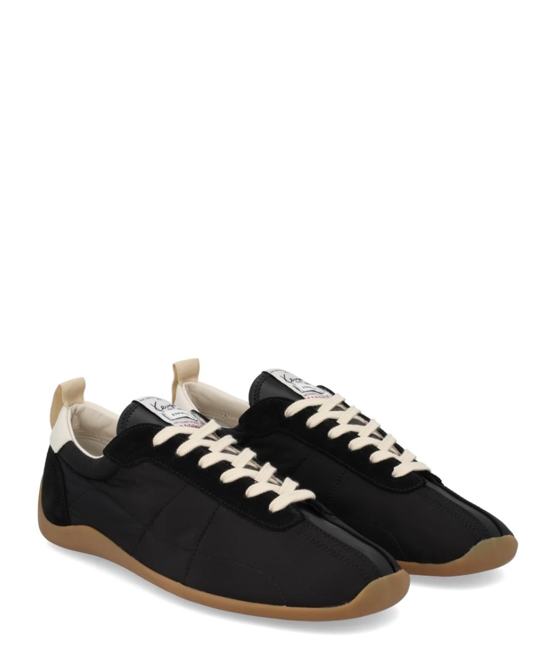 KENZO Черные текстильные низкие кроссовки / кеды, фото 3