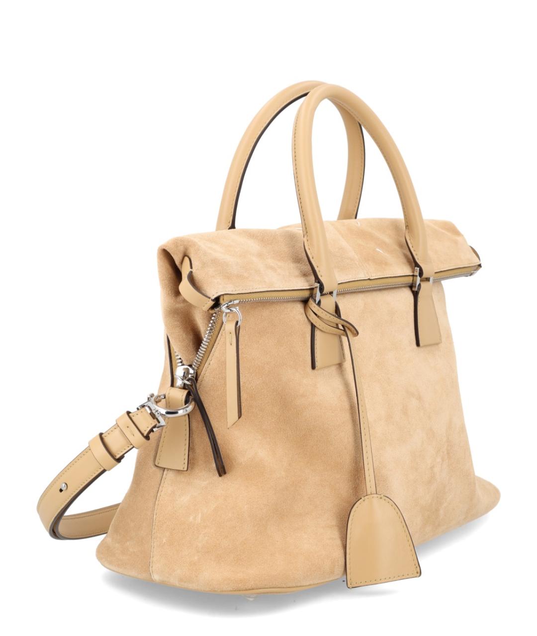 MAISON MARGIELA Бежевая кожаная сумка тоут, фото 2