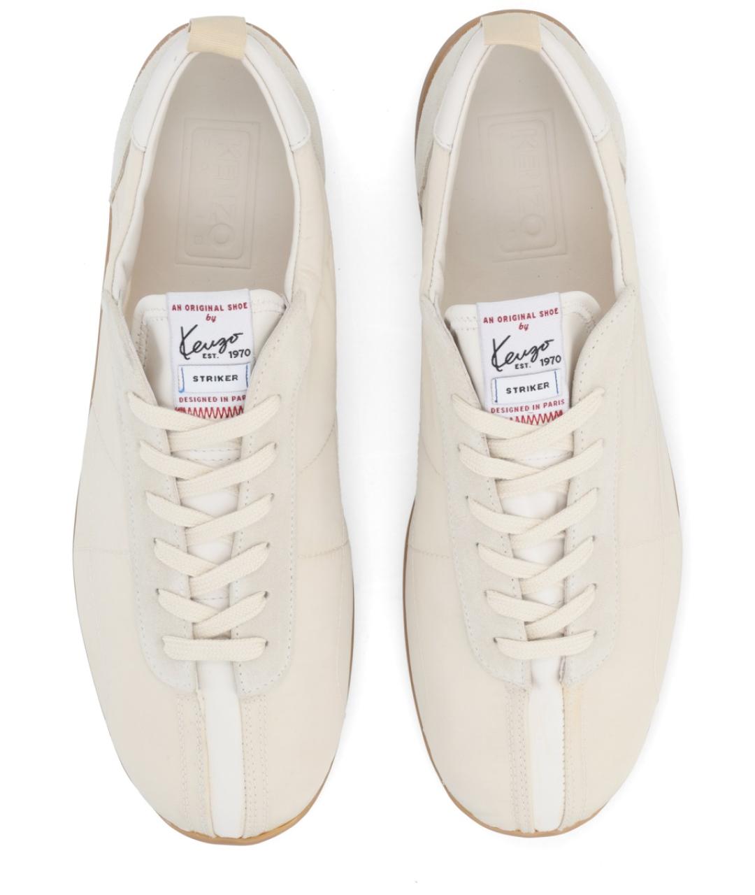 KENZO Бежевые текстильные низкие кроссовки / кеды, фото 5