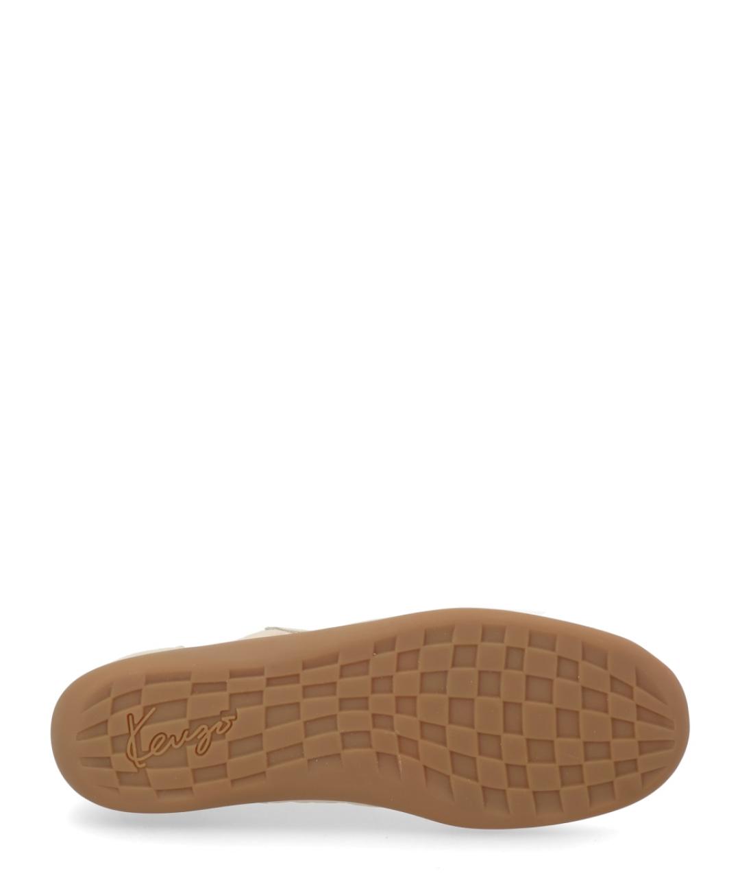 KENZO Бежевые текстильные низкие кроссовки / кеды, фото 6