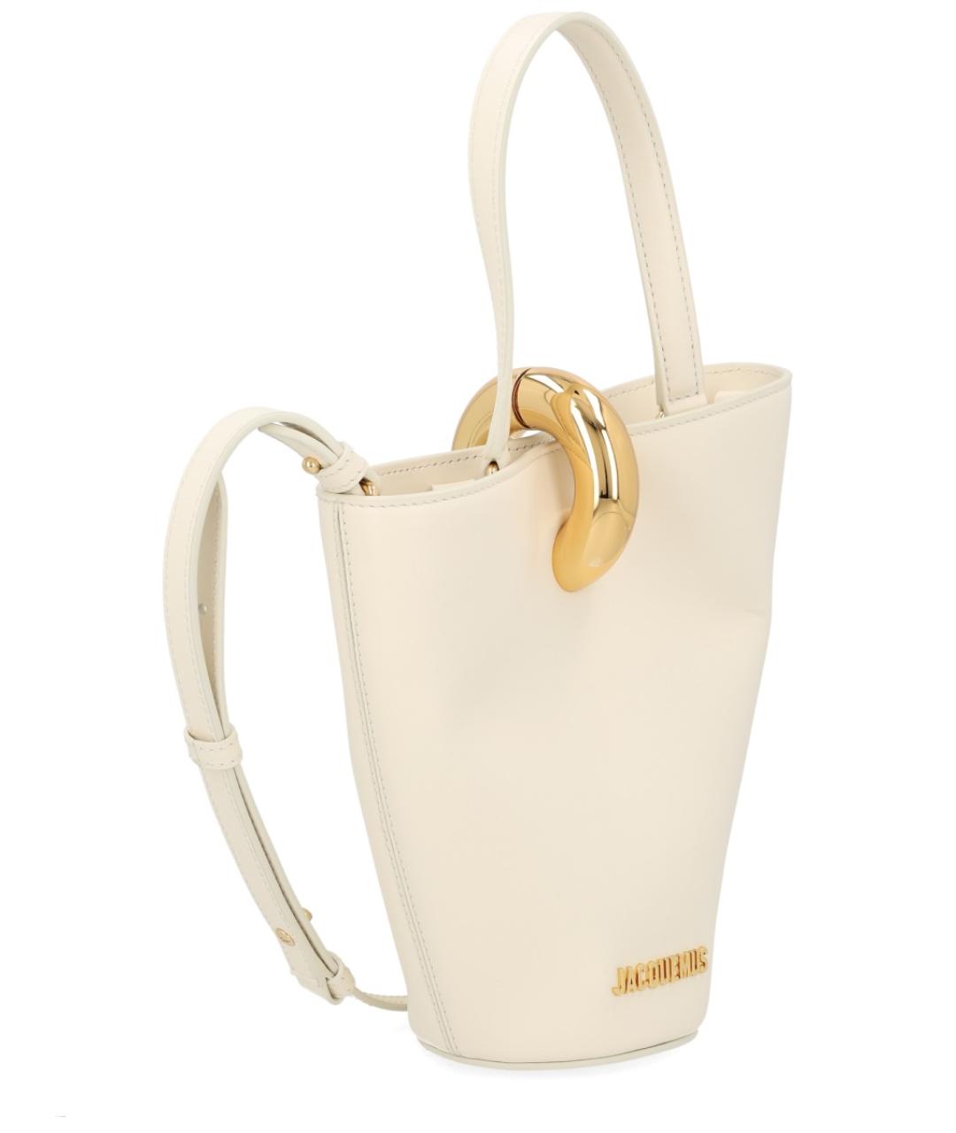 JACQUEMUS Бежевая хлопковая сумка через плечо, фото 2